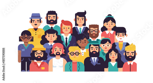 Diverse Group of People Representing Various Professions and Backgrounds