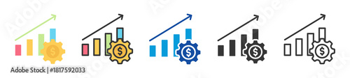 revenue growth icon set multi style various collection