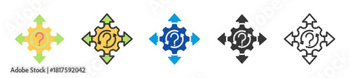 decision making process icon set multi style various collection