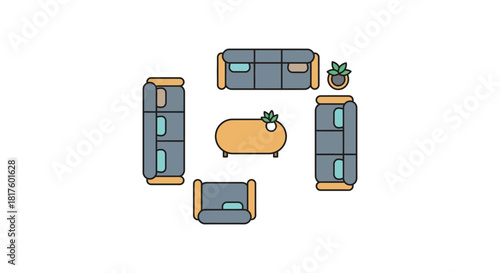 living room arrangement showcasing a sofa loveseat chairs and coffee table ideal for interior design blogs and home decor ideas