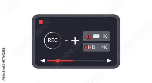 video recording interface controlling settings for creating content perfect for technology tutorials or filmmaking guides clean design and modern feel