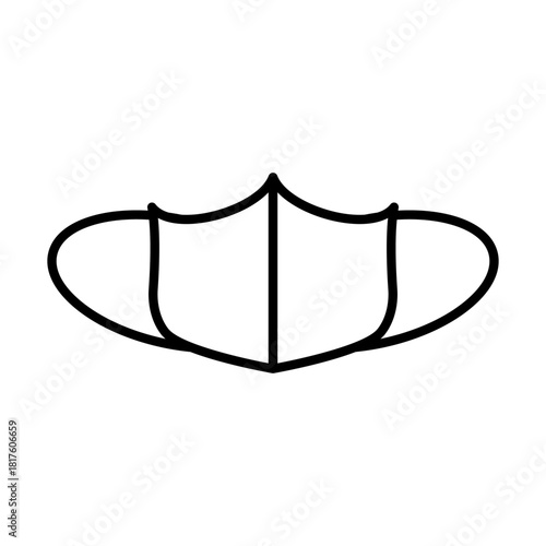 立体型デザインのマスクを描いたシンプルなイラストアイコン