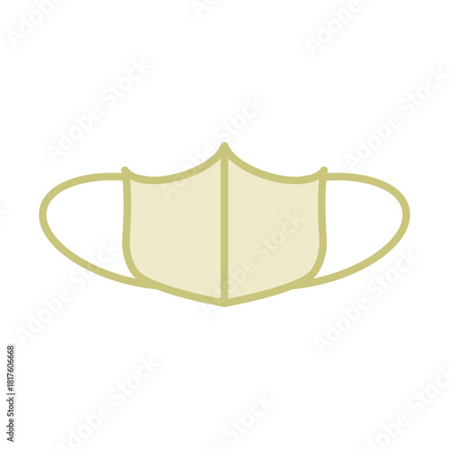 立体型デザインのマスクを描いたシンプルなイラストアイコン