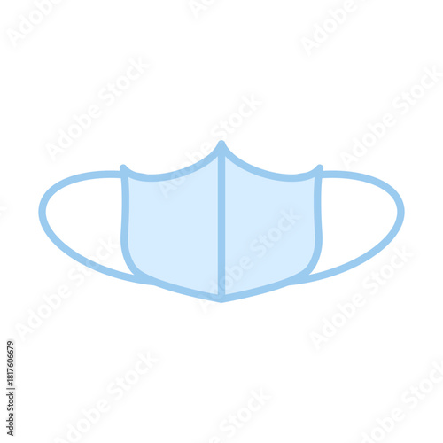 立体型デザインのマスクを描いたシンプルなイラストアイコン