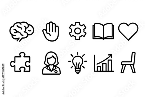 Education and learning icon set. Flat style for schools, courses, and study resources.