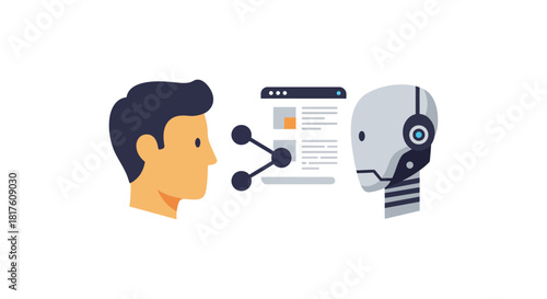 ai data sharing between human and machine illustrating future of technology enhancing connectivity demonstrating data integration and innovation