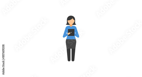 businesswoman using tablet reviewing data in a modern office perfect for illustrating technology integration and business analytics improving efficiency