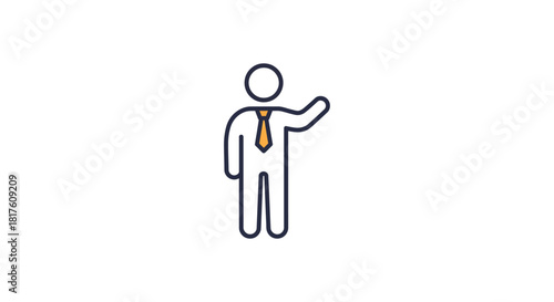 Businessperson presenting delivering a speech explaining a concept with hand gestures ideal for presentations  motivational business content.