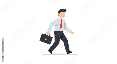 businessman walking with briefcase representing corporate lifestyle a man in business attire goes to work symbolizing career job and success