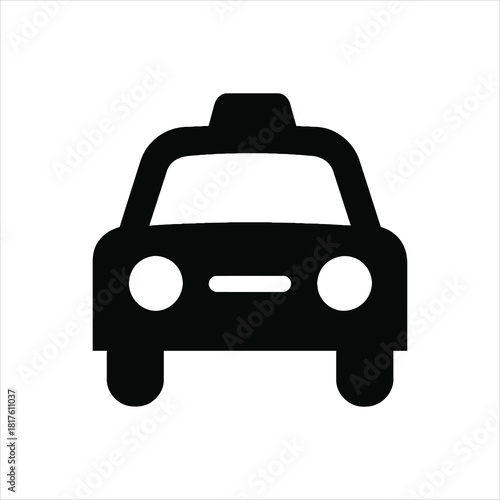 Taxi Icon Design Transportation Symbol Taxi Cab Vector Illustration Isolated On White Background Simple Design Element Black Taxi Symbol