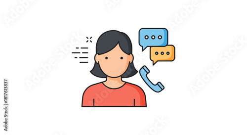 Customer service representative providing support via chat and phone assisting customers with communication and problem-solving for digital assistance