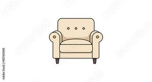 comfortable armchair for home decor a cozy upholstered seat with button details perfect for relaxation in a modern living room setting illustrating comfort