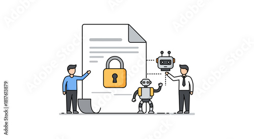 data security automation protecting data with robotic assistance securing information with automated tools and technology illustrating cybersecurity solutions cloud security