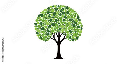 green tree illustration of environmental conservation and sustainable growth a simple graphic ideal for eco-friendly business branding and web design.