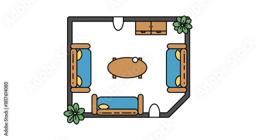 home floor plan interior design layout with furniture arrangement for decor and lifestyle representing space planning and architectural drawing