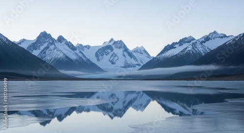 Wallpaper Mural Serene mountainscape reflection in tranquil waters evoking nature's glacial beauty and tranquility Torontodigital.ca