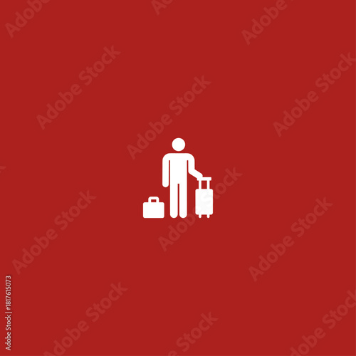 Guest with suitcase Icon flat vector design
