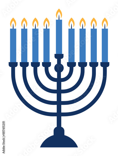 menorah with candles sticker