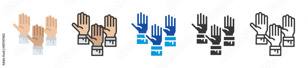 Obraz premium participation icon set multi style various collection