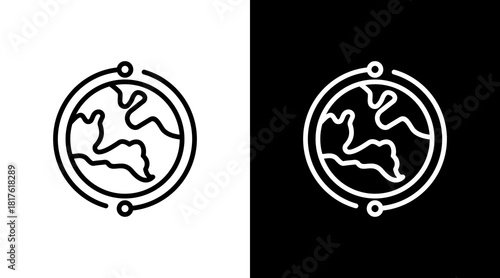 Global Network With Icon Set Design