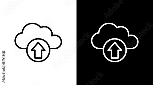 Cloud With Icon Set Design