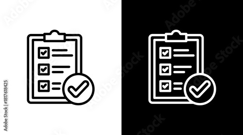 Checklist With Icon Set Design