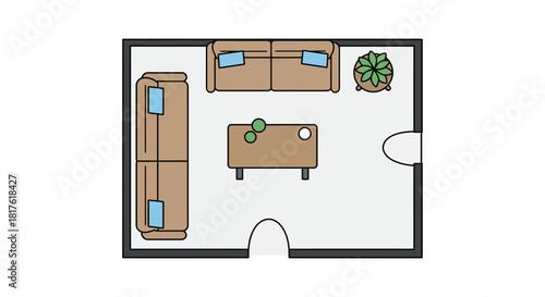 living room layout showing furniture arrangement for interior design ideas and functionality perfect for architectural plans and visualization