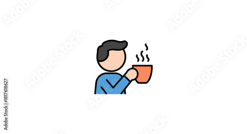 Person drinking coffee enjoying a warm beverage in a cozy setting perfect for illustrating relaxation morning routines and coffee culture.