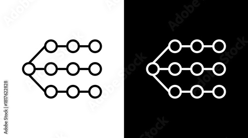 Neural Net Outline White Icon Set Design