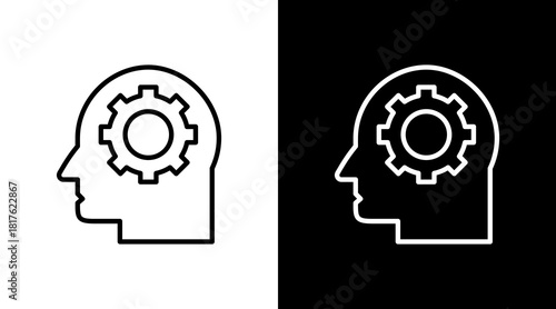 Logic Core Outline White Icon Set Design