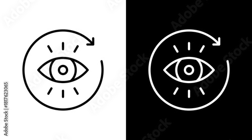 Auto Vision Outline White Icon Set Design