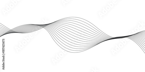 simple black blend wave line art for banner poster background.