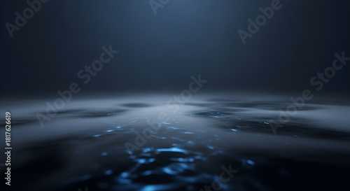 Fototapeta Naklejka Na Ścianę i Meble -  Dark blue water surface abstract background