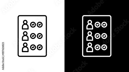 Skill Matrix Outline White Icon Set Design
