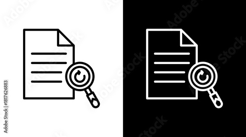 Review Cycle Outline White Icon Set Design