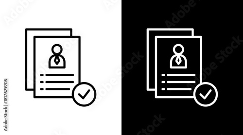 Cv Review Outline White Icon Set Design