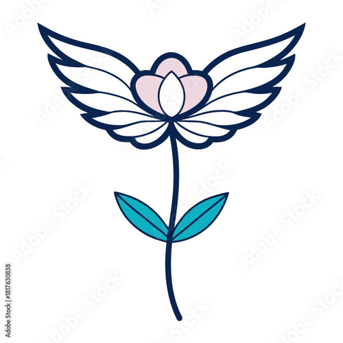 everlasting winged line art vector