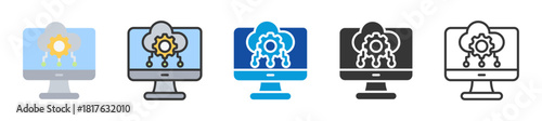 cloud computing icon set multi style various collection