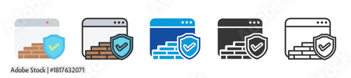 firewall icon set multi style various collection