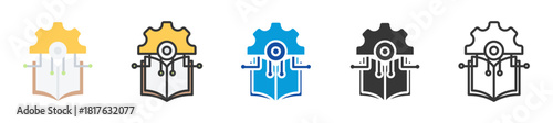 machine learning icon set multi style various collection