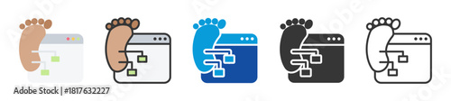 digital footprint icon set multi style various collection