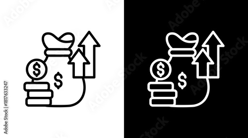 Profit Growth With Icon Set Design