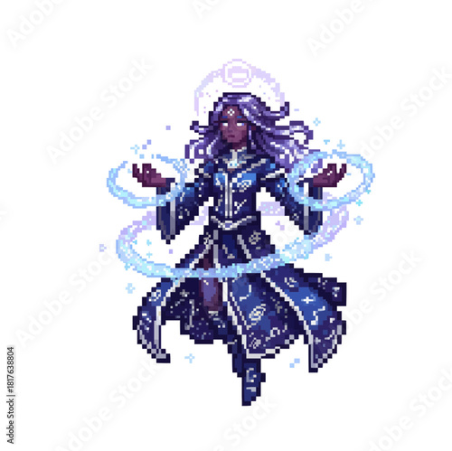 pixel art astral soul restorer channeling cosmic radiant healing energy