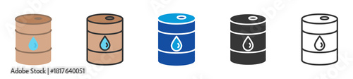 oil barrel icon set multi style various collection