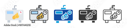 gas heater icon set multi style various collection