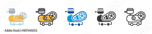 air compressor icon set multi style various collection