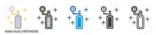 gas cylinder icon set multi style various collection