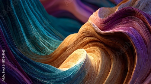 Fototapeta Naklejka Na Ścianę i Meble -  Colorful wood grain swirl close up