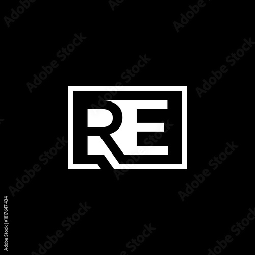 RE logo negative space design