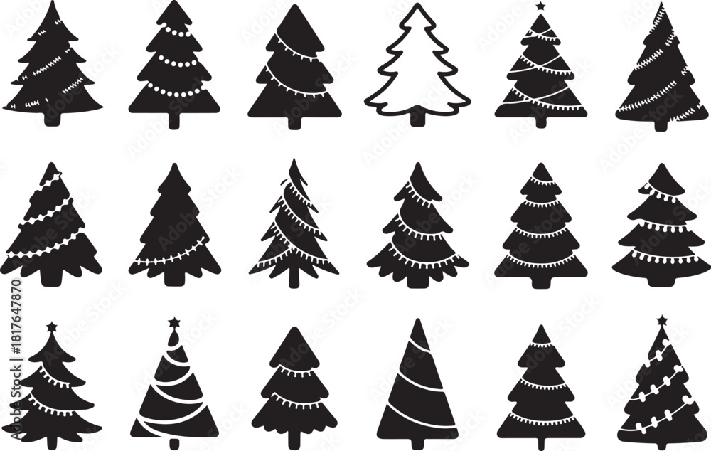 Obraz premium Festive Christmas trees for holiday designs here